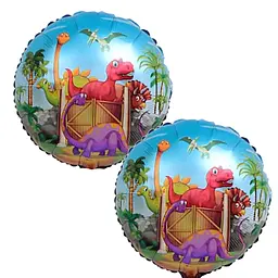Фольгована кулька JS Balloon фігура "Трицератопсом" 5 шт наповнення повітрям або гелієм для тематичних вечірок Різнокольоровий - мініатюра 2