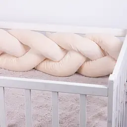 Коса захисна в ліжечко MirSon Kids Time 28-0004 Cream Velvet велюрова рожева - мініатюра 4