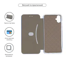 Чехол-книжка для Samsung Galaxy A05 (A055), G-Case, синий, кожаный чехол-книга из экокожи (PU) и TPU, с магнитом, с подставкой и вместительным кардхолдером, противоударный, защита всего корпуса, ArmorStandart (ARM71799) - мініатюра 3