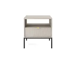 Тумба приліжкова Perfect Home Нова / Nova з 1 шухлядою і чорними ніжками S54 Кашемір (PFH-091256) - мініатюра 4