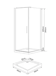 Душова кабіна Eger Rudas 90x90 (без піддону) 599-001/1L - мініатюра 6