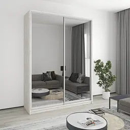 Шафа-купе дводверна MebelStar Уні AL 2 Дзеркала 180x45x240 см Аляска сірий (MBS-4030)