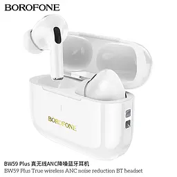 Навушники Borofone BW59 Plus TWS з шумозаглушенням | BT5.3, 30/300mAh, ANC, 4h | white - мініатюра 3