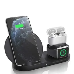 Бездротовий зарядний пристрій для телефона 3-in-1 Fast Charge 2 A 10 W безконтактний заряджання для айфона - мініатюра 2
