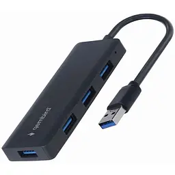 Хаб Usb Gembird UHB-U3P4-03, чорний, Usb 3.1 - 4xUsb 3.1, кабель 12 см