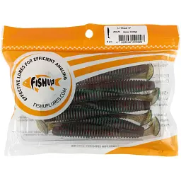 Силікон FishUP U-Shad 4" #019 - Motor Oil/Red (8 шт/уп) - мініатюра 2