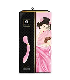 Вібромасажер Shunga Zoa Light Pink, двосторонній - мініатюра 10