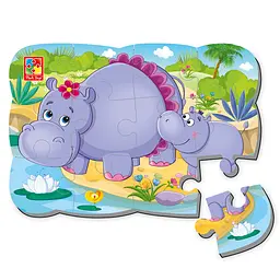 Пазли на магніті Vladi Toys Бегемотики, укр. мова, 12 елементів (VT3205-76) - мініатюра 2