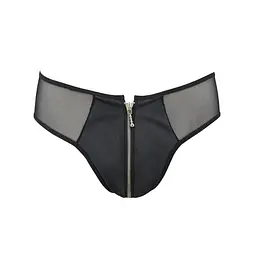 Чоловічі сліпи на блискавці Passion 042 SLIP TIMMY S/M Black, екошкіра, сітка - мініатюра 5
