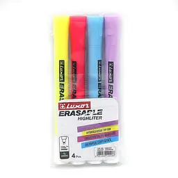 Набір текст-маркерів стираючих Luxor Erasable, 1-3.5 мм, косий, 4 шт. (В асортименті)