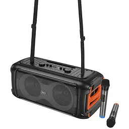 Bluetooth колонка Hoco HA9 Kayman + два мікрофона Black - мініатюра 4