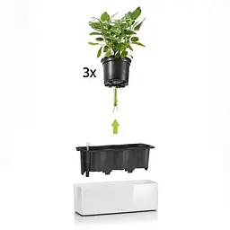Вазон Lechuza Cube Glossy Triple 40х14х14 см антрацит (13671) - мініатюра 3