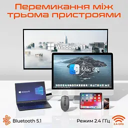 Мишка Meetion BTM100R Wireless/Bluetooth Black (MT-BTM100R-A) - мініатюра 3