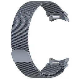 Ремінець для Samsung Galaxy Watch 5 Pro 45mm - темно-сірий ширина кріплення 20мм металевий Watchbands Milanese Button (W42-7WB62876092) - мініатюра 3