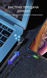Двосторонній зарядний кабель для iPhone iPad McDodo 90 ° USB to Lightning з LED підсвічуванням 1.2m - мініатюра 7