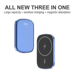Зовнішній акумулятор JYD MagSafe wireless JYD-PB10 10000mAh бездротовий магнітний 15/20W блакитний - мініатюра 2
