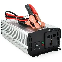 Інвертор напруги Voltronic CJ-500Q (DC:250W), 12/220V з апроксимованою синусоїдою, 1 універсальна розетка, крокодили, BOX