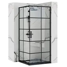 Душова кабіна Rea Concept 80x80 black REA-K5479, Чорний, Універсальна, прозорий