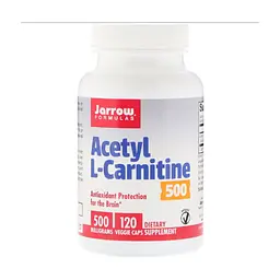 Амінокислота Jarrow Formulas Ацетил L-Карнітин, Acetyl L-Carnitine, 500 мг, 120 капсул (JRW-15062)