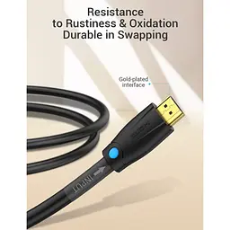 Кабель мультимедійний HDMI M to HDMI M 1.0m 4K60Hz cotton braided black zinc alloy Vention (ALMBF) - мініатюра 5
