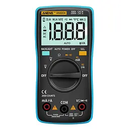 Мультиметр ANENG AN8004 Вимірювання: V, A, R, F, hFE, діод, продзвонювання. Автовимикання, підсвічування. - мініатюра 2