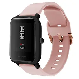 Ремінець BeWatch New силіконовий 20мм для Xiaomi Amazfit BIP Рожевий (1012311) - мініатюра 2