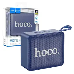 Портативна акустика Hoco Gold brick BS51 бездротова темно-синя - мініатюра 3