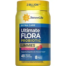 Пробіотики 2 млрд КУО Renew Life Ultimate Flora Extra Care Probiotic Gummies смак малини 48 жувальних цукерок