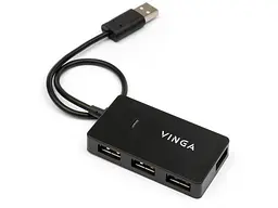 Мультипортовий адаптер Vinga USB2.0 to 4xUSB2.0 Hub (VHA2A4) - мініатюра 3
