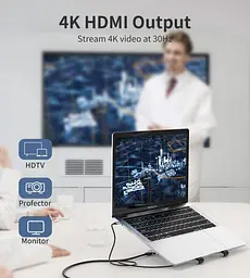 Підставка для ноутбука Choetech HUBM43SL + док станция USB-C 7in1 - мініатюра 8
