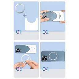 Магнітне кільце Baseus Halo Series Magnetic Ring (2 Pack) Black (PCCH000001) - мініатюра 9