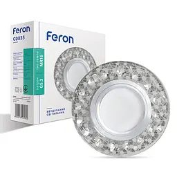 Вбудований світильник Feron CD835 під лампу з підсвіткою прозорий білий