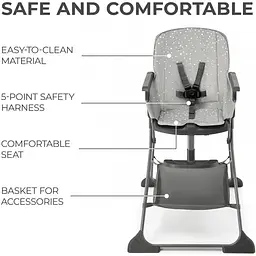 Стільчик для годування Kinderkraft Foldee Grey KHFOLD00GRY0000 (00-00305201) - мініатюра 9