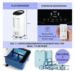 Мобільний кондиціонер, охолоджувач повітря Klarstein IceWind Plus Smart 4-в-1 без пульта - мініатюра 5