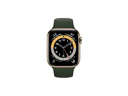 Смарт-годинник Apple Watch Series 6 GPS + Cellular 40mm Gold Stainless Steel Case with Cyprus Green Sport Band (M02W3, M06V3) - мініатюра 3