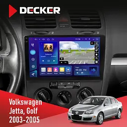 Штатна магнітола Volkswagen Golf 2003-2008 Decker D10-009 4x64, DSP, 4G, 2k Decker (НФ-00008488)