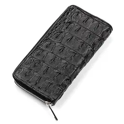 Гаманець-клатч з натуральної шкіри крокодила чорний CROCODILE LEATHER 18012 - мініатюра 2