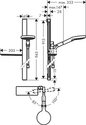 Душовий набір Hansgrohe Raindance Select 120/90 см 3Jet 27648400 White/Chrome, Хром - мініатюра 7
