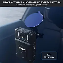 Нагрудний відеореєстратор BOBLOV M7 128GB з потужним акумулятором, поворотним об'єктивом, кут огляду 127° - мініатюра 2