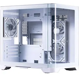 Корпус 1stPlayer UV5, White, без БЖ, Mini Tower, Micro ATX / Mini ITX, 2xUSB 3.0, макс. CPU - 157 мм / VGA - 330 мм, 3x120 мм ARGB, бічна та передня панель із загартованого скла (UV5-WH-2FC7R-W-1FC7-W) - мініатюра 2