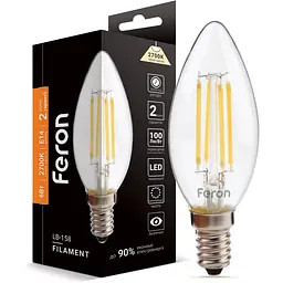 Світлодіодна лампа Feron LB-158 C37 230V 6W E14 2700K (25748)