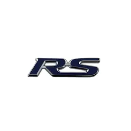 Емблема напис RS синя з сріблястою окантовкою 89х24мм метал (на скотчі)