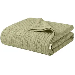 Плед покривало Cosas Olive Knitted Braid 230х240 см косичка (Blanket_76Olive_KnittedBraid_230x240)