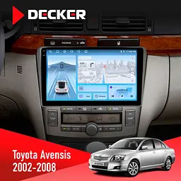 Штатна магнітола Toyota Avensis 2002-2008 Black Decker D9-010 6x128, DSP, 4G, 2K Decker (НФ-00008993)