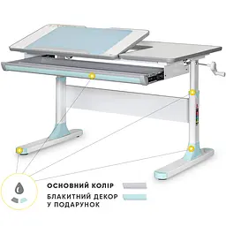 Дитячий стіл Mealux Vancouver Multicolor BL Lite (арт. BD-620 W/G MC + BL Lite)