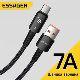 Кабель Essager Sunset USB-A – Type-C 100W 7A, швидка зарядка QC, 1 м - мініатюра 7