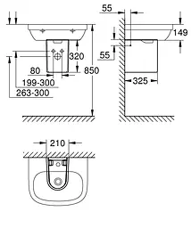 Напівп'єдестал для рукомийника Grohe Euro Ceramic 39325000, Білий - мініатюра 3