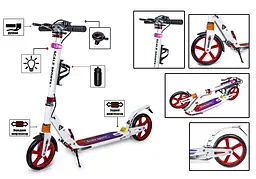 Самокат Scale Sports 46х13х88-103 см Білий 000231457 - мініатюра 3