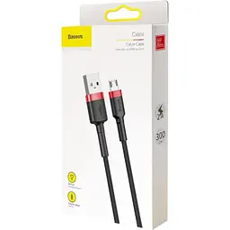 Кабель Baseus Cafule Cable USB to Micro USB 2A 3m CAMKLF-H91 Red-Black - мініатюра 4