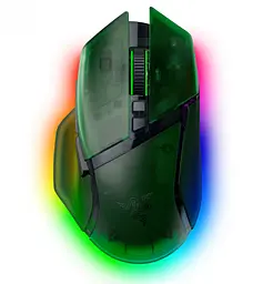 Razer Михайло Basilisk V3 Pro 35K, RGB, USB-A/WL/BT, Phantom Green Ed.